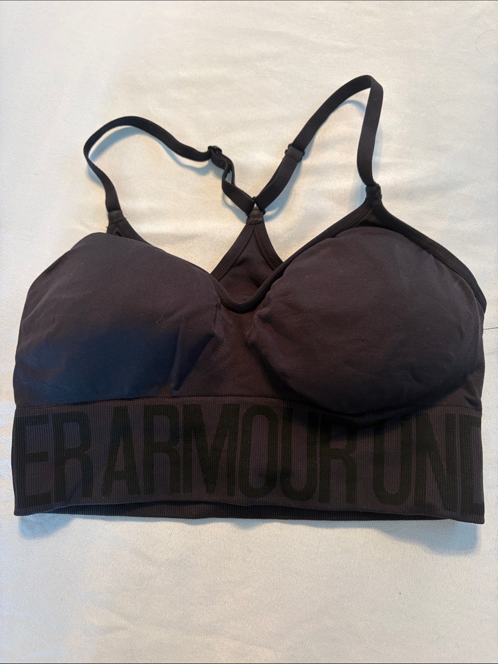 Under Armour Black Padded Sports Bra with Branded Band